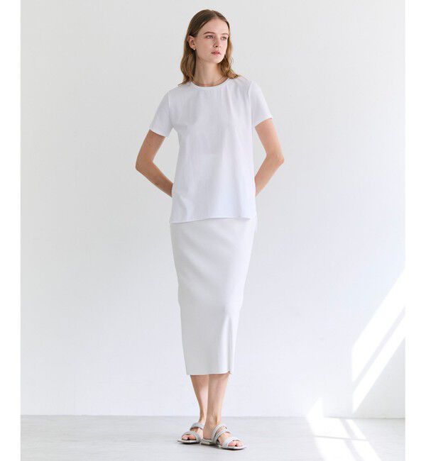BEIGE,「【定番・新色追加】BROIS / コットンストレッチシャツテールTシャツ」|Tシャツ・カットソー|