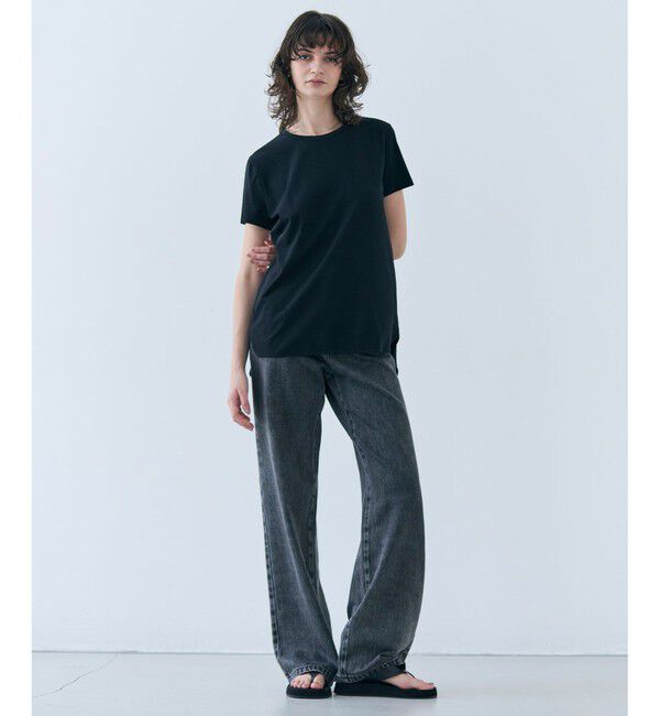 BEIGE,「【定番・新色追加】BROIS / コットンストレッチシャツテールTシャツ」|Tシャツ・カットソー|