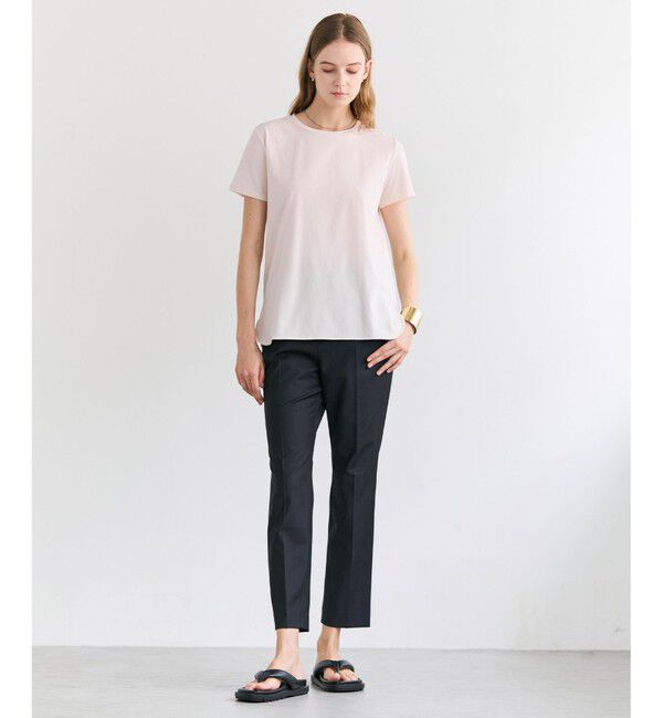 BEIGE,「【定番・新色追加】BROIS / コットンストレッチシャツテールTシャツ」|Tシャツ・カットソー|