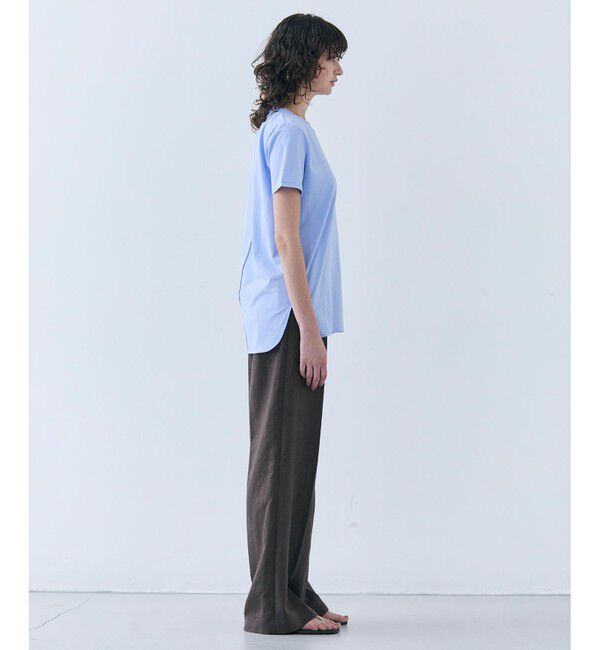 BEIGE,「【定番・新色追加】BROIS / コットンストレッチシャツテールTシャツ」|Tシャツ・カットソー|