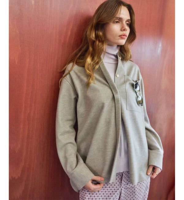 BEIGE,「【Oggi掲載】MONTAIGNE / ウールオーバーサイズシャツ」|シャツ・ブラウス|Top Taupe