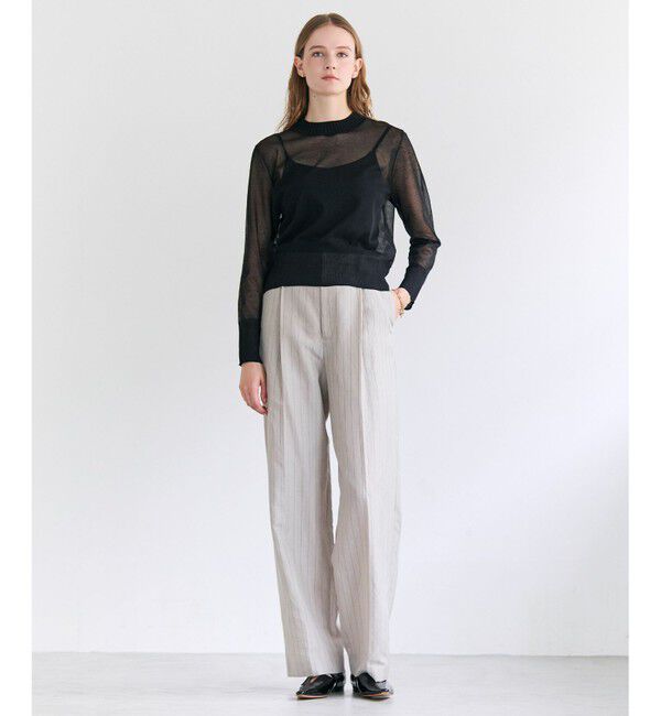 BEIGE,「PYRRHOT / シアーコンビ バックスリットプルオーバー」|ニット・セーター|