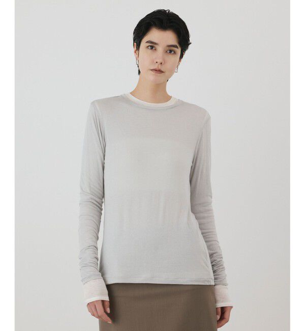 GRACE CONTINENTAL「シルクベアカットトップ」|Tシャツ・カットソー|グレー
