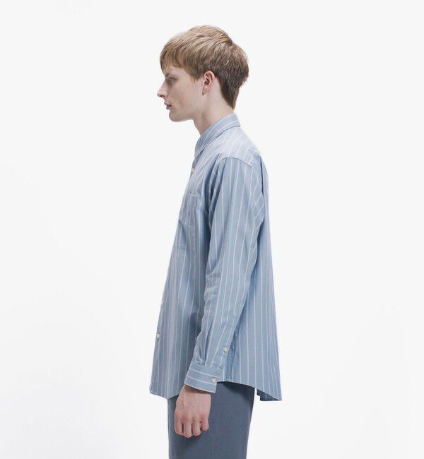 LACOSTE「オーバーサイズ ストライプレギュラーカラー 長袖シャツ」|シャツ・ブラウス|
