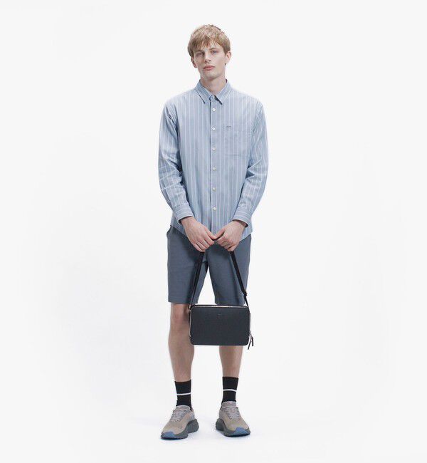 LACOSTE「オーバーサイズ ストライプレギュラーカラー 長袖シャツ」|シャツ・ブラウス|