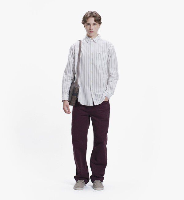 LACOSTE「オーバーサイズ ストライプレギュラーカラー 長袖シャツ」|シャツ・ブラウス|