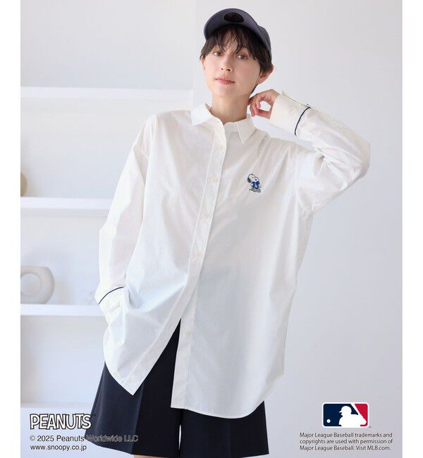 Rope&rsquo;Picnic「【PEANUTS&times;MLB COLLECTION by ROPE' PICNIC】オーバーサイズシャツ」|シャツ・ブラウス|