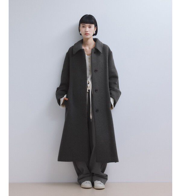 ADAM ET ROPE'「【WEB限定】ベルテッドオーバーサイズロングコート」|ステンカラーコート|