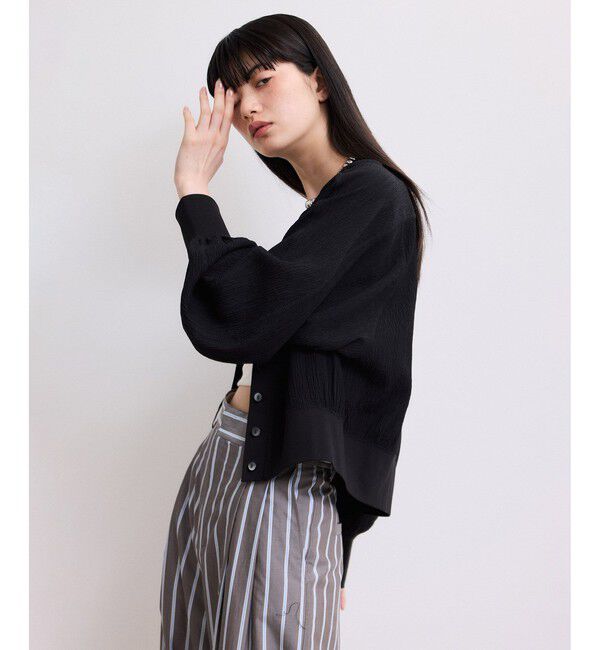 ADAM ET ROPE'「【WEB限定】メニーボタンリップルシアーカーディガン」|カーディガン|