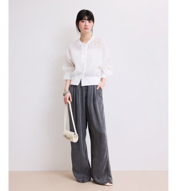 ADAM ET ROPE'「【WEB限定】メニーボタンリップルシアーカーディガン」|カーディガン|