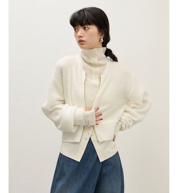 ADAM ET ROPE'「【WEB限定】モヘヤジップカーディガン」|カーディガン|