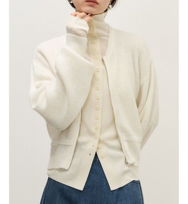 ADAM ET ROPE'「【WEB限定】モヘヤジップカーディガン」|カーディガン|