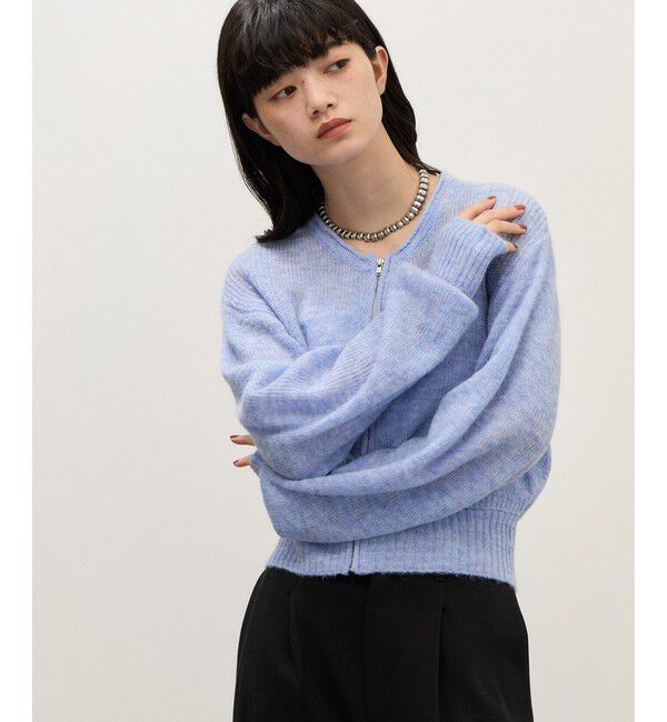ADAM ET ROPE'「【WEB限定】モヘヤジップカーディガン」|カーディガン|