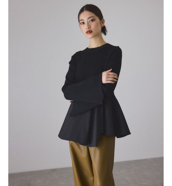 ADAM ET ROPE'「【定番】・【サステナブル】ペプラムコンビニットプルオーバー/オケージョン対応」|Tシャツ・カットソー|