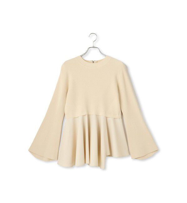 ADAM ET ROPE'「【定番】・【サステナブル】ペプラムコンビニットプルオーバー/オケージョン対応」|Tシャツ・カットソー|