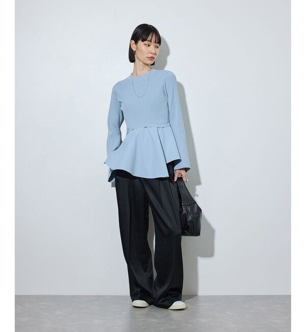 ADAM ET ROPE'「【定番】・【サステナブル】ペプラムコンビニットプルオーバー/オケージョン対応」|Tシャツ・カットソー|