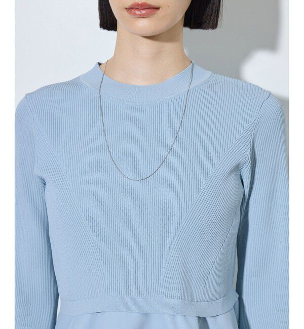 ADAM ET ROPE'「【定番】・【サステナブル】ペプラムコンビニットプルオーバー/オケージョン対応」|Tシャツ・カットソー|