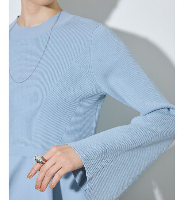 ADAM ET ROPE'「【定番】・【サステナブル】ペプラムコンビニットプルオーバー/オケージョン対応」|Tシャツ・カットソー|