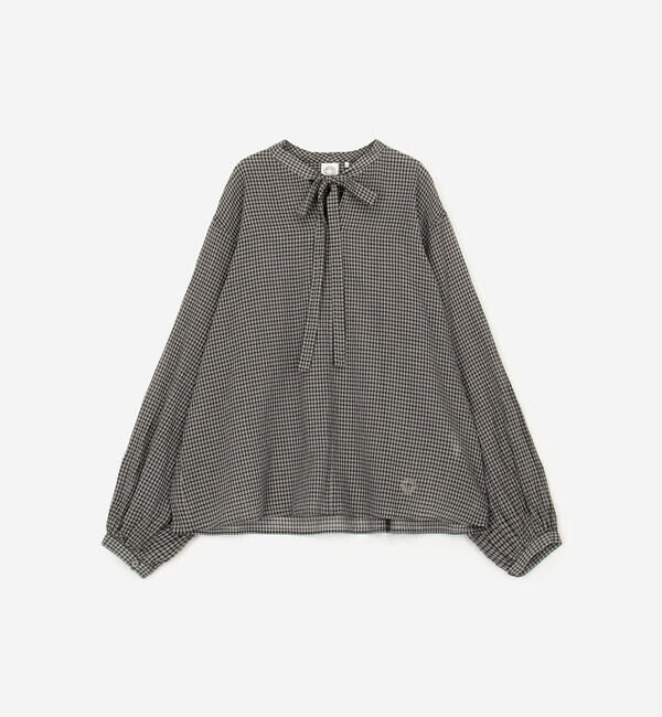 ORCIVAL「ORCIVAL | コットンポプリン リボンタイブラウス CHECK WOMEN」|シャツ・ブラウス|
