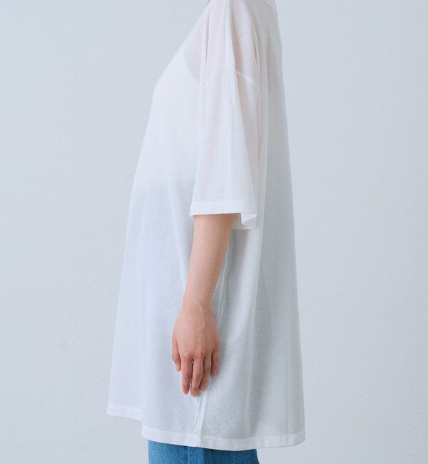  「【A・MONN】【吸水速乾/接触冷感】オープンネックチュニックTee」|Tシャツ・カットソー|