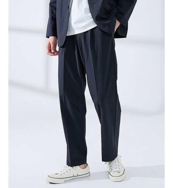 ABAHOUSE「【リラックスフィット】360&deg;ストレッチ リップストップ スラックス /セットア」|スラックス|ネイビー