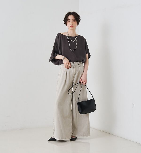 Rouge vif「【セットアップ対応】キュプラフィブリルアシンメトリーブラウス」|シャツ・ブラウス|