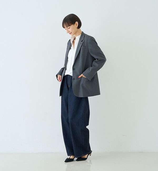 Rouge vif「ウール混ストレッチツイルシングルテーラージャケット」|テーラードジャケット|