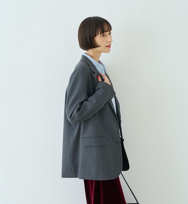 Rouge vif「ウール混ストレッチツイルシングルテーラージャケット」|テーラードジャケット|