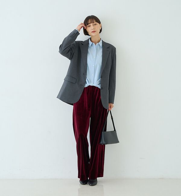 Rouge vif「ウール混ストレッチツイルシングルテーラージャケット」|テーラードジャケット|