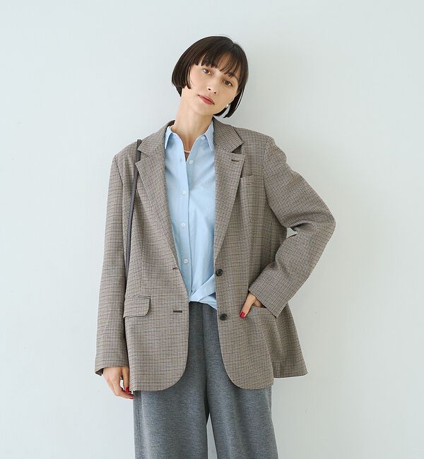 Rouge vif「ウール混ストレッチツイルシングルテーラージャケット」|テーラードジャケット|