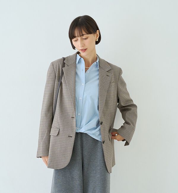 Rouge vif「ウール混ストレッチツイルシングルテーラージャケット」|テーラードジャケット|