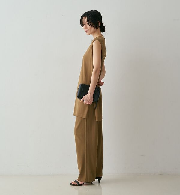qualite「【接触冷感・セットアップ対応】レーヨンストレッチニットチュニック」|ワンピース|