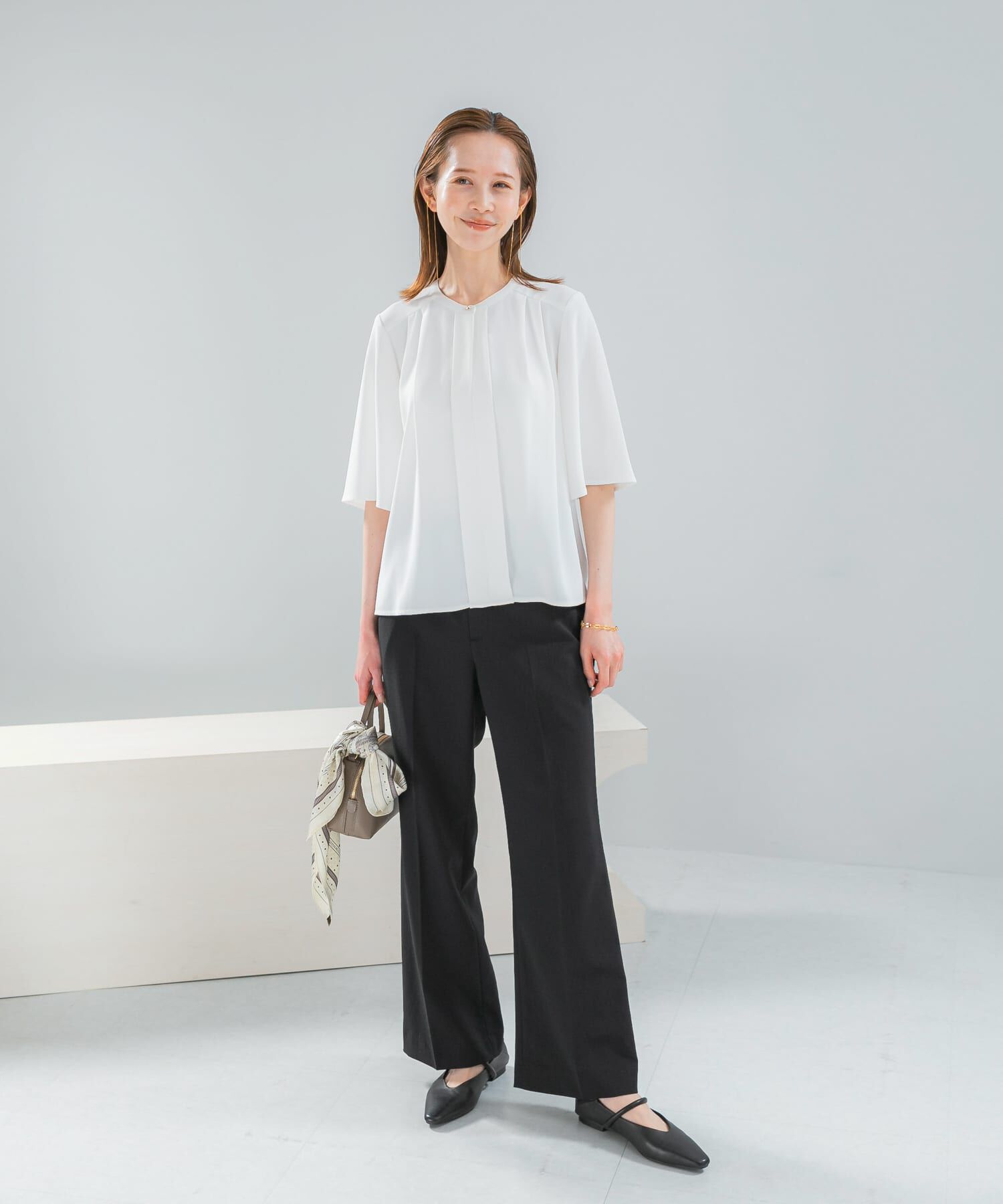 URBAN RESEARCH ROSSO「2WAYウォッシャブルフレアスリーブ ブラウス」|シャツ・ブラウス|