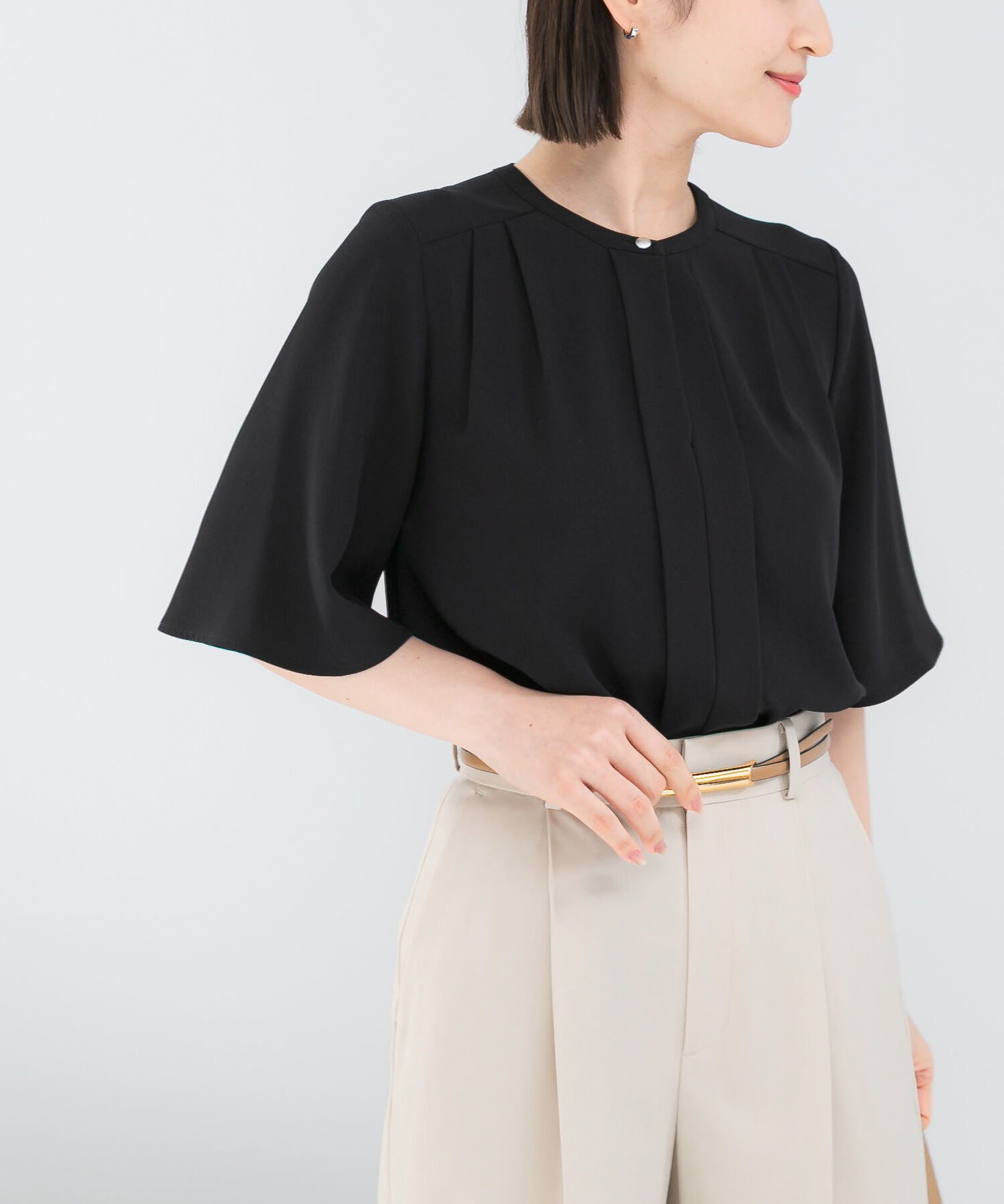 URBAN RESEARCH ROSSO「2WAYウォッシャブルフレアスリーブ ブラウス」|シャツ・ブラウス|