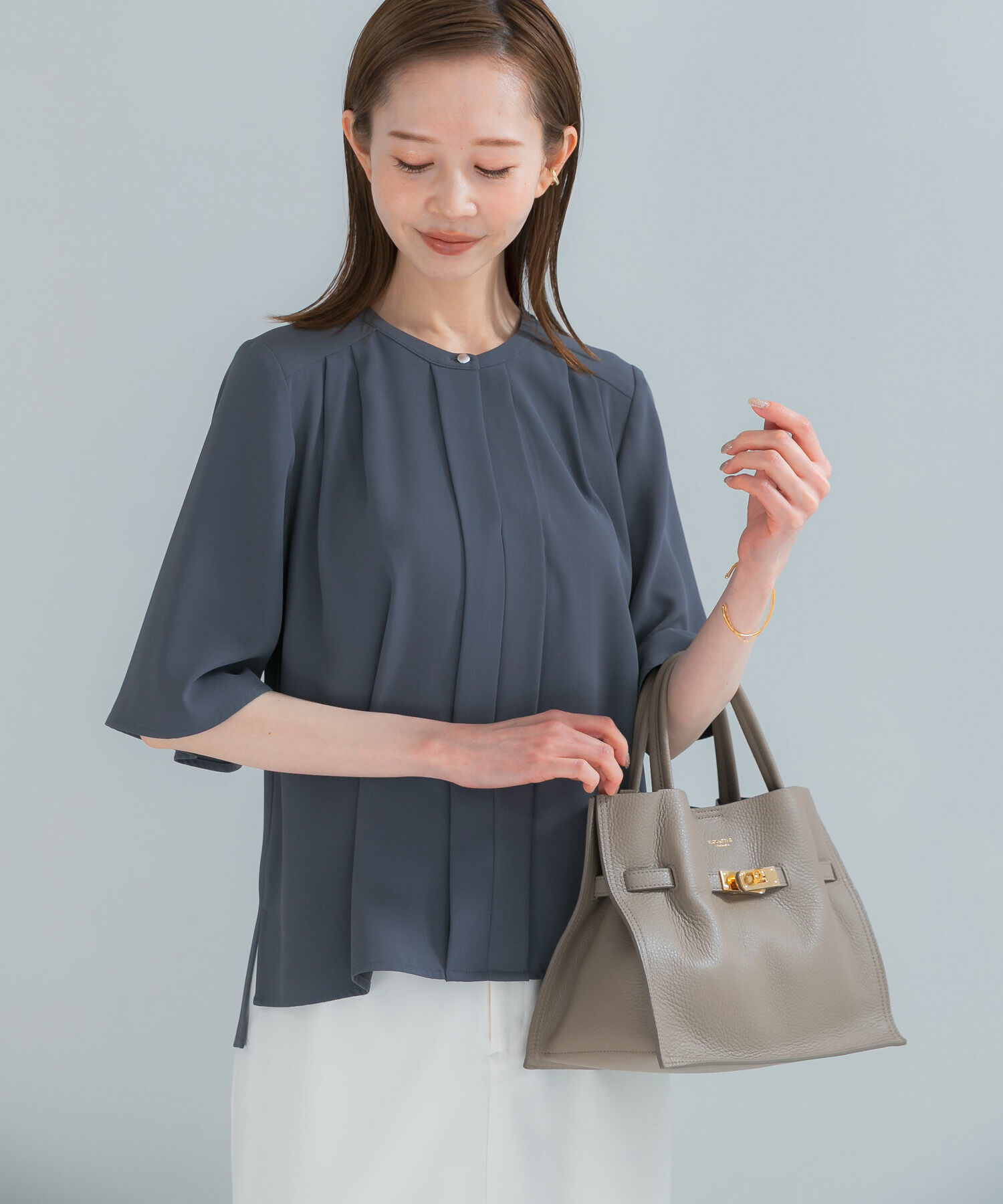 URBAN RESEARCH ROSSO「2WAYウォッシャブルフレアスリーブ ブラウス」|シャツ・ブラウス|ブルー系その他