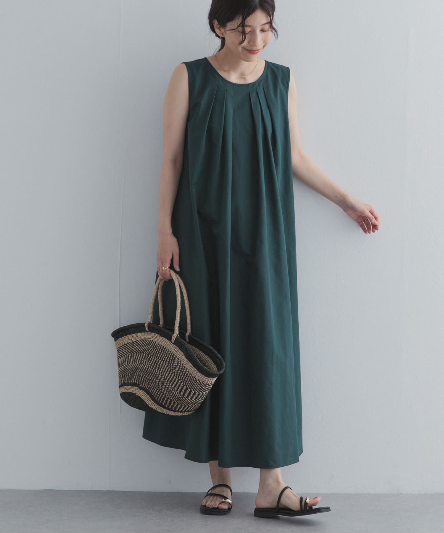 URBAN RESEARCH DOORS「フロントタックノースリーブワンピース」|ワンピース|