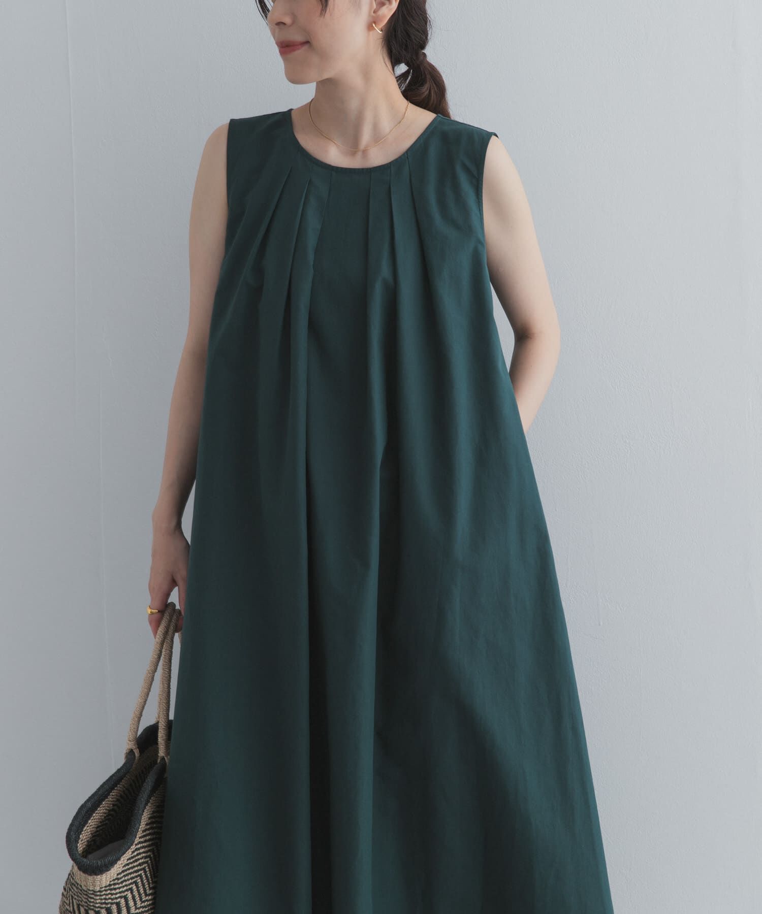 URBAN RESEARCH DOORS「フロントタックノースリーブワンピース」|ワンピース|