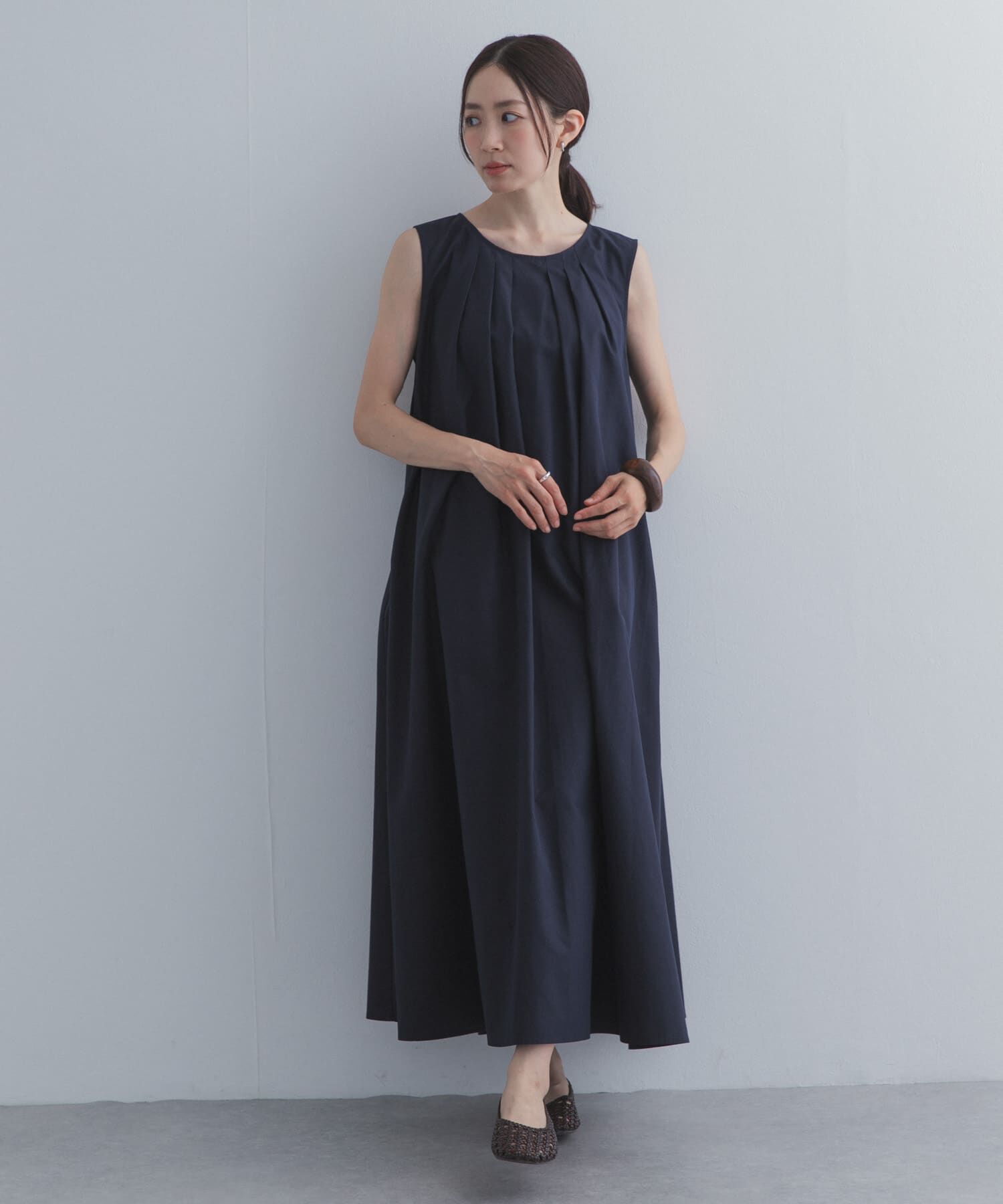 URBAN RESEARCH DOORS「フロントタックノースリーブワンピース」|ワンピース|