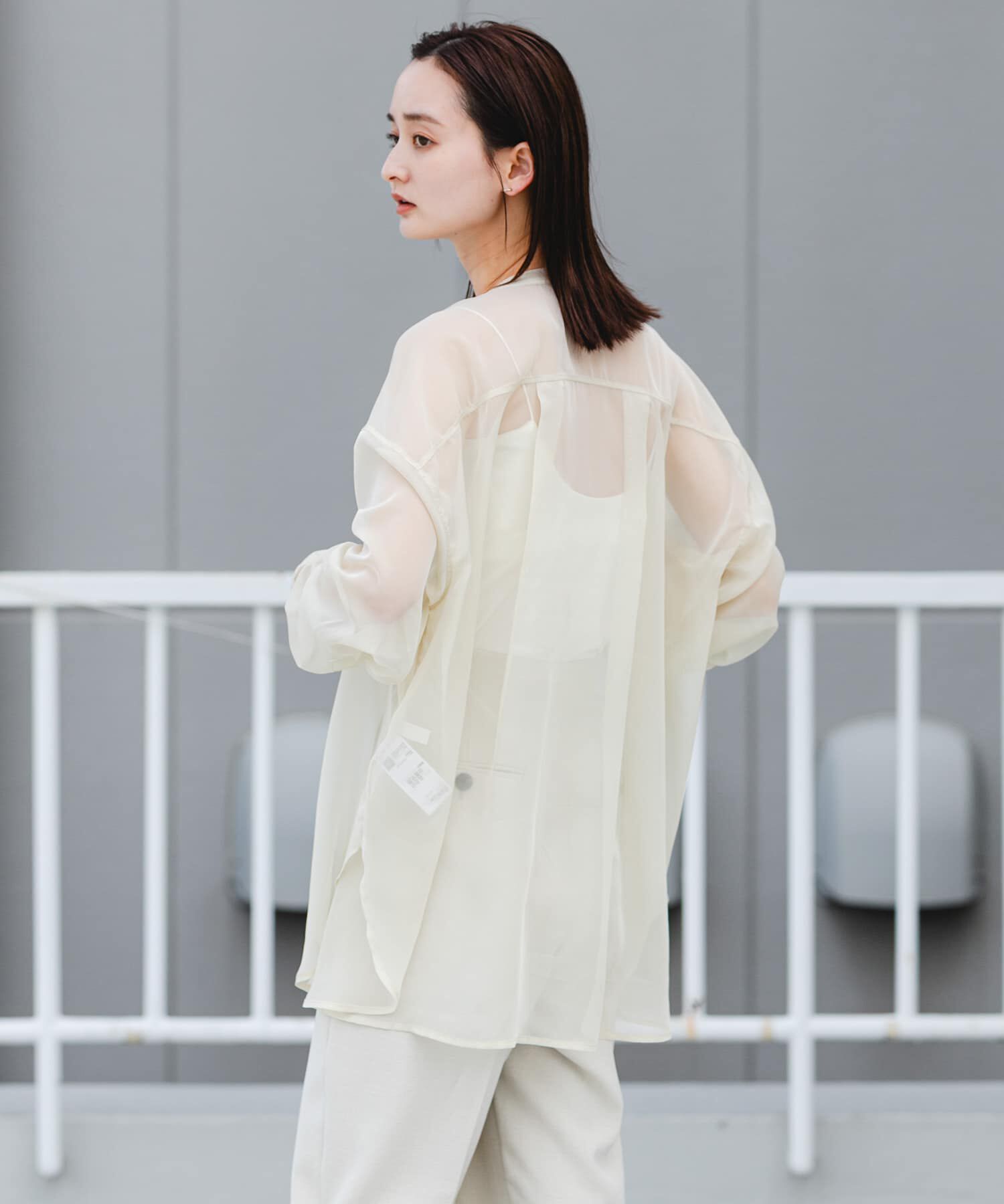 SENSE OF PLACE by URBAN RESEARCH「バンドカラーシャンブレーシアーシャツ」|シャツ・ブラウス|