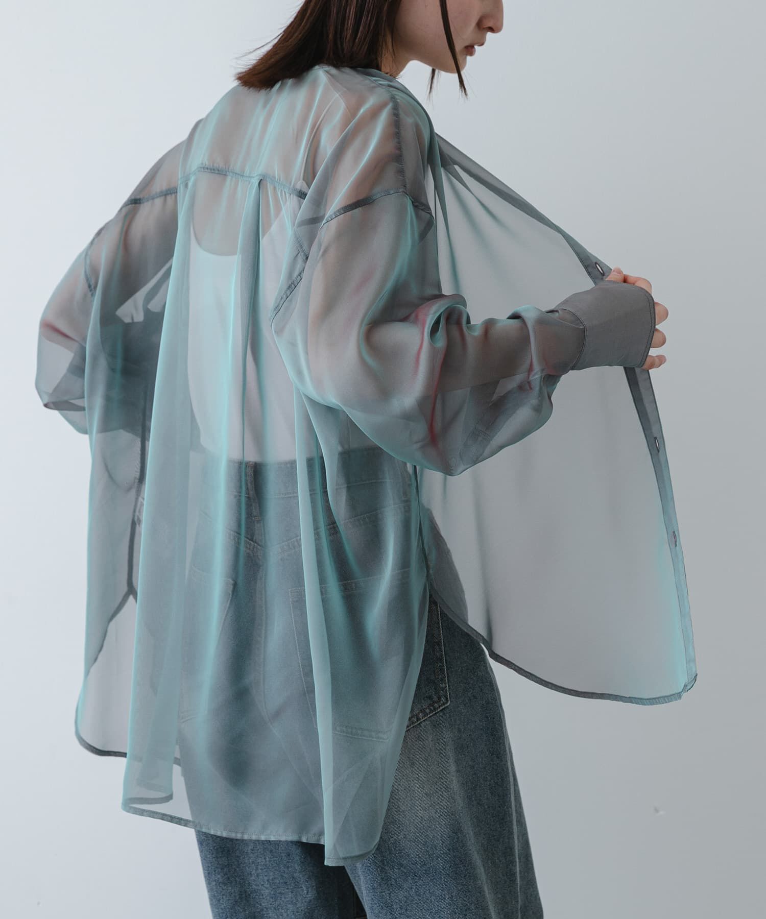 SENSE OF PLACE by URBAN RESEARCH「バンドカラーシャンブレーシアーシャツ」|シャツ・ブラウス|
