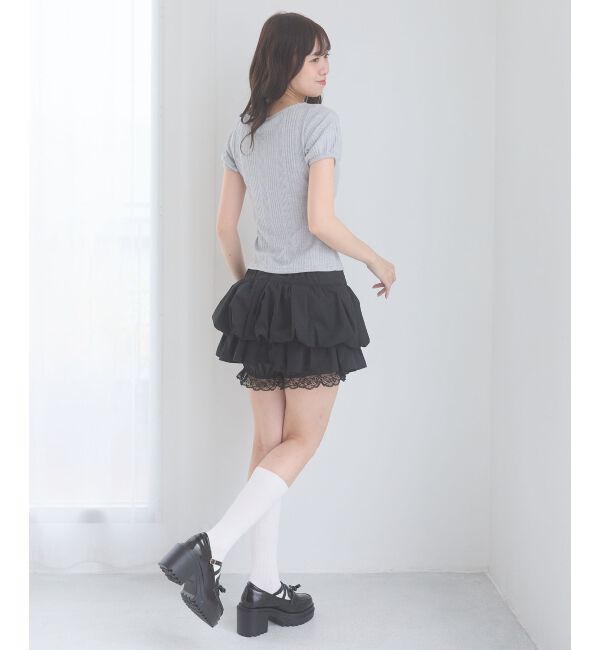  「裾レースバルーンミニスカパン」|スカート|