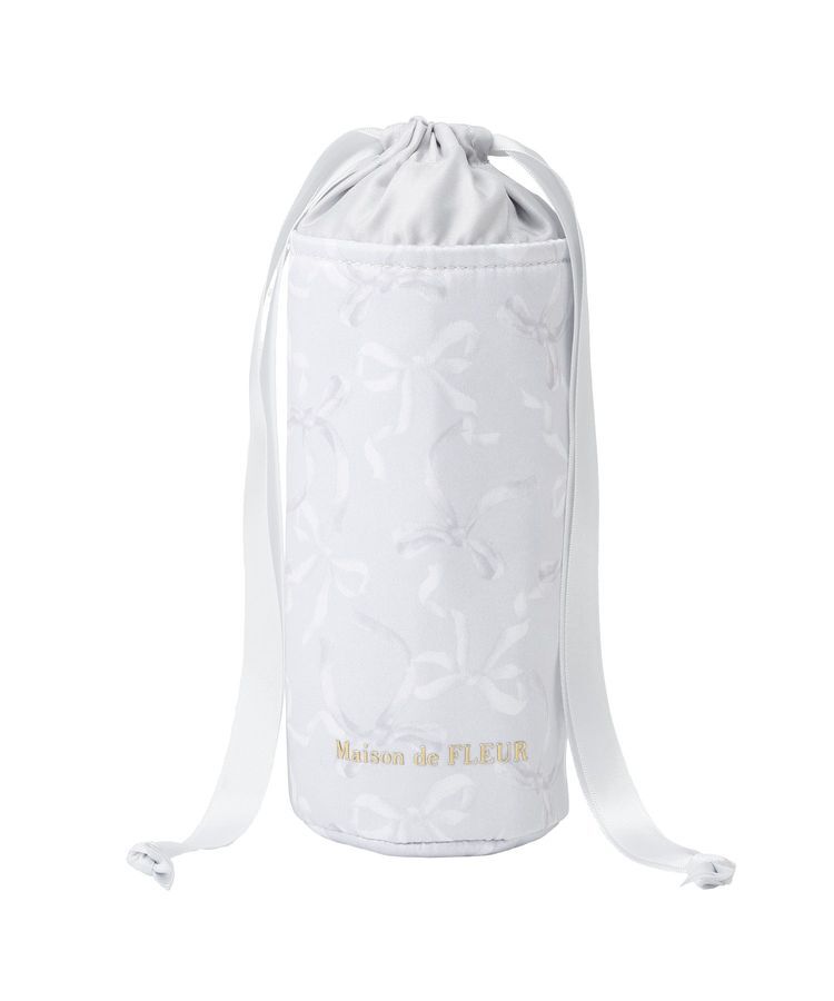 Maison de FLEUR「【保冷機能付き】リボン柄巾着ボトルケース」|ポーチ|