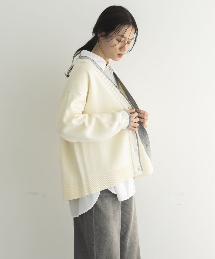 GARAGE OF GOOD CLOTHING「配色リブダブルジャガードカーディガン」|カーディガン|