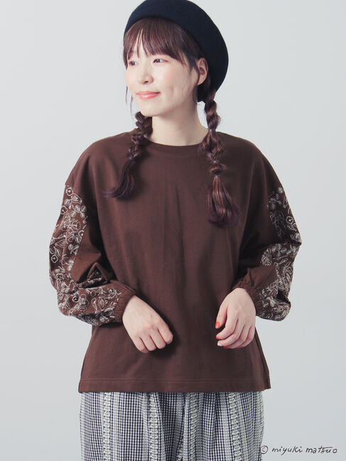 Samansa Mos2「【miyuki matsuo&times;Samansa Mos2】刺繍PO」|Tシャツ・カットソー|ブラウン