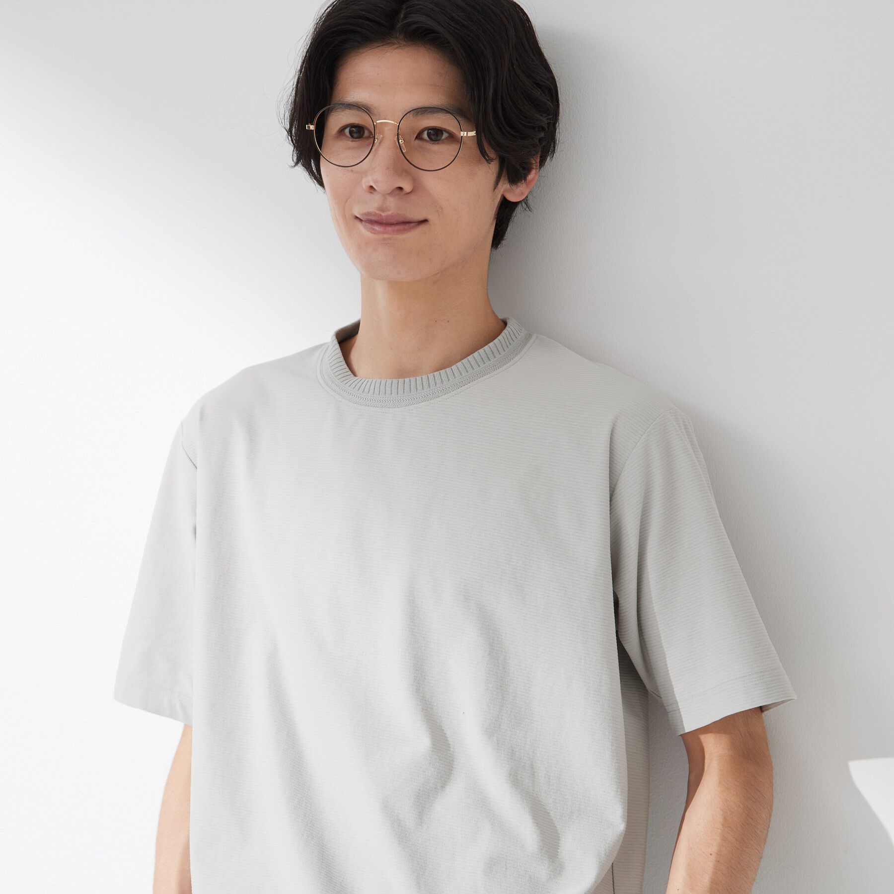 THE SHOP TK「【吸水速乾／UVカット／接触冷感】ミニリップル半袖Tシャツ」|Tシャツ・カットソー|