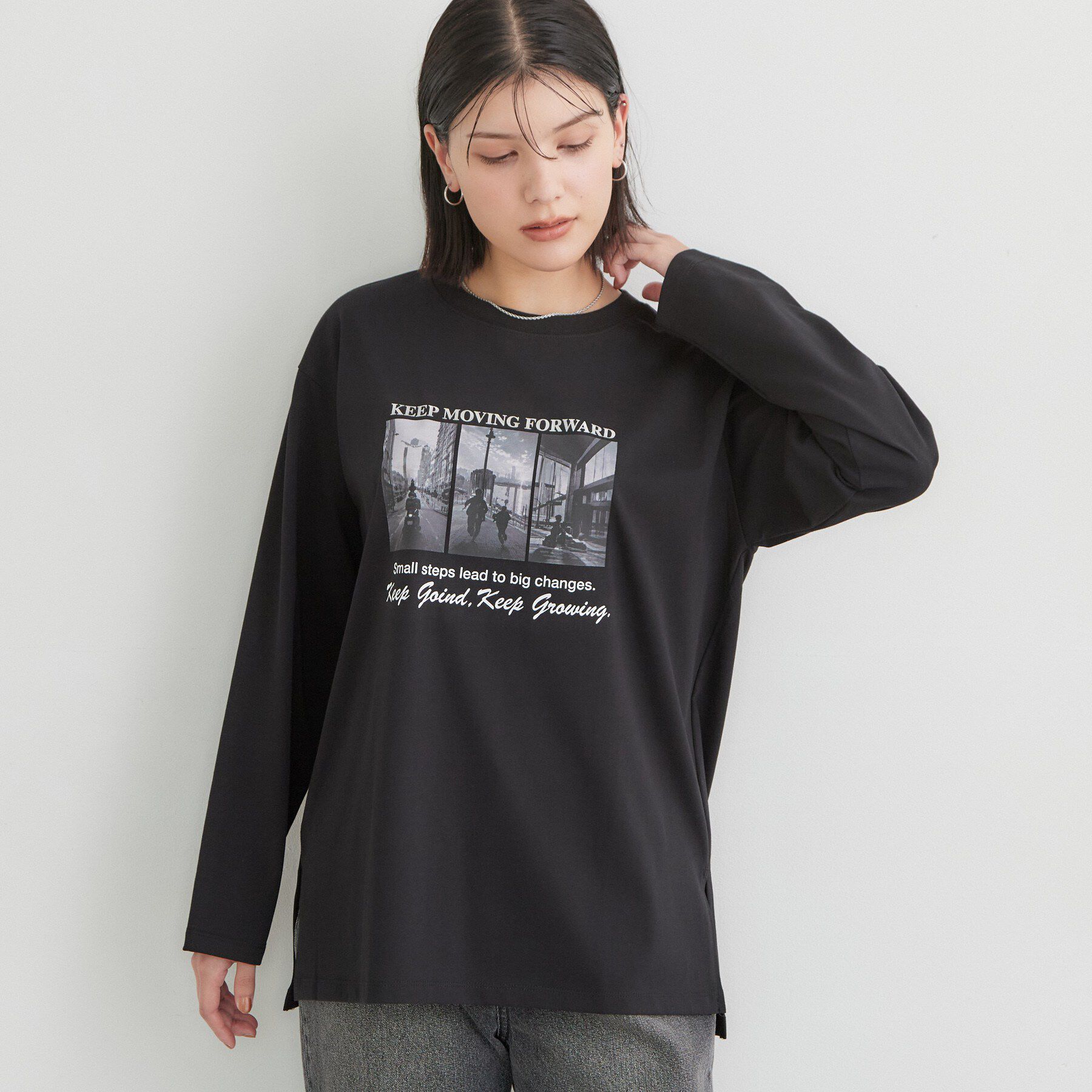 THE SHOP TK「ロゴ＆フォトアソートロンT」|Tシャツ・カットソー|