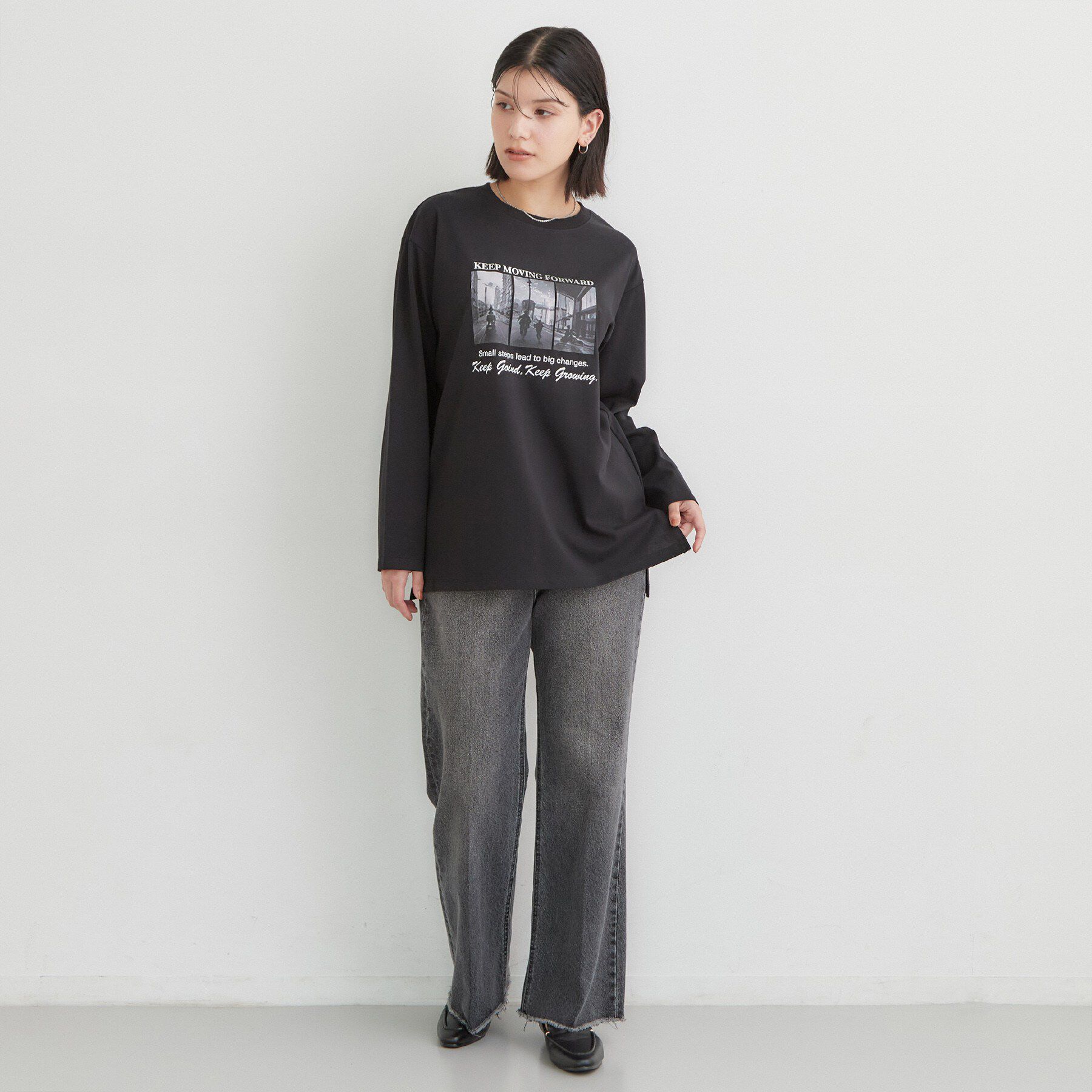 THE SHOP TK「ロゴ＆フォトアソートロンT」|Tシャツ・カットソー|