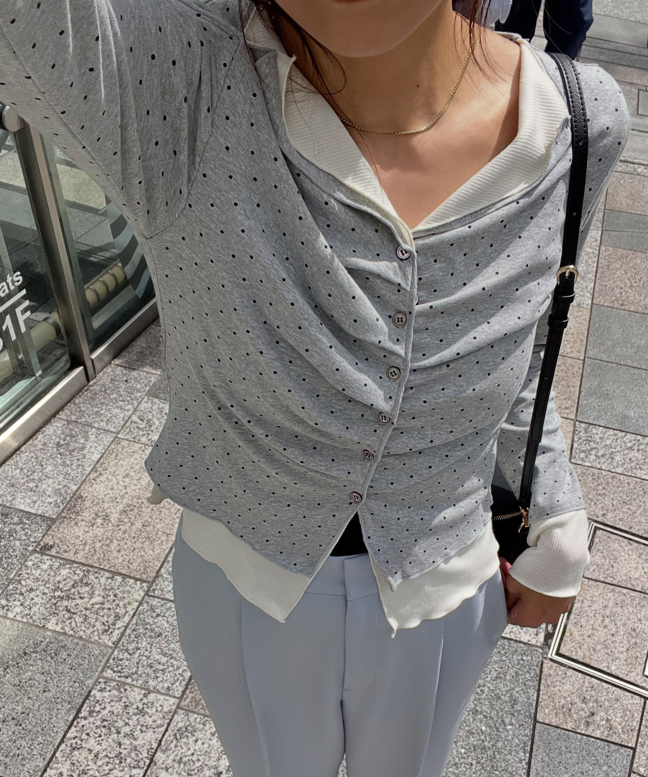 「レイヤードタックフロントボタンカットソー」|Tシャツ・カットソー|