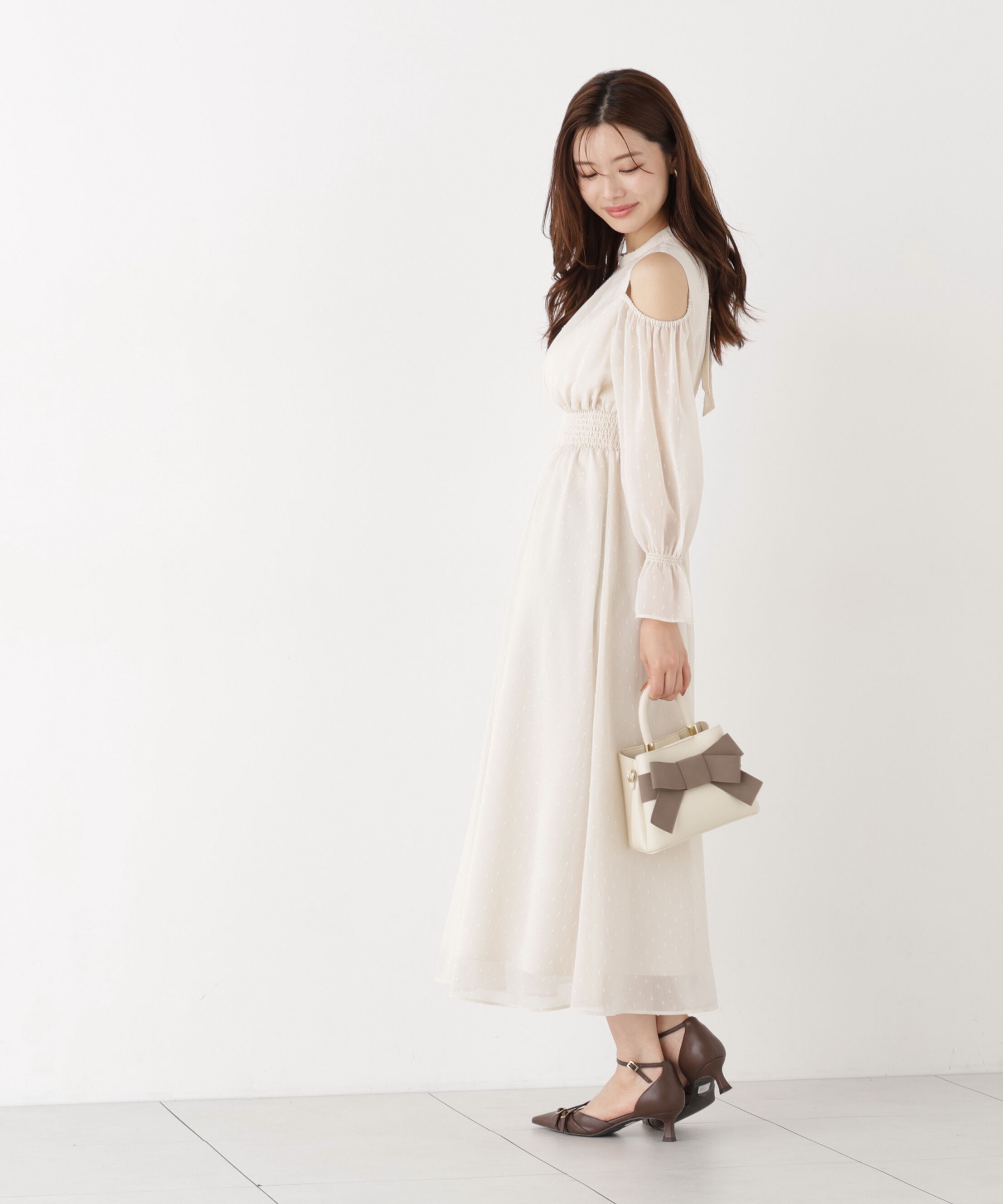 PROPORTION BODY DRESSING「オープンショルダーワンピース」|ワンピース|