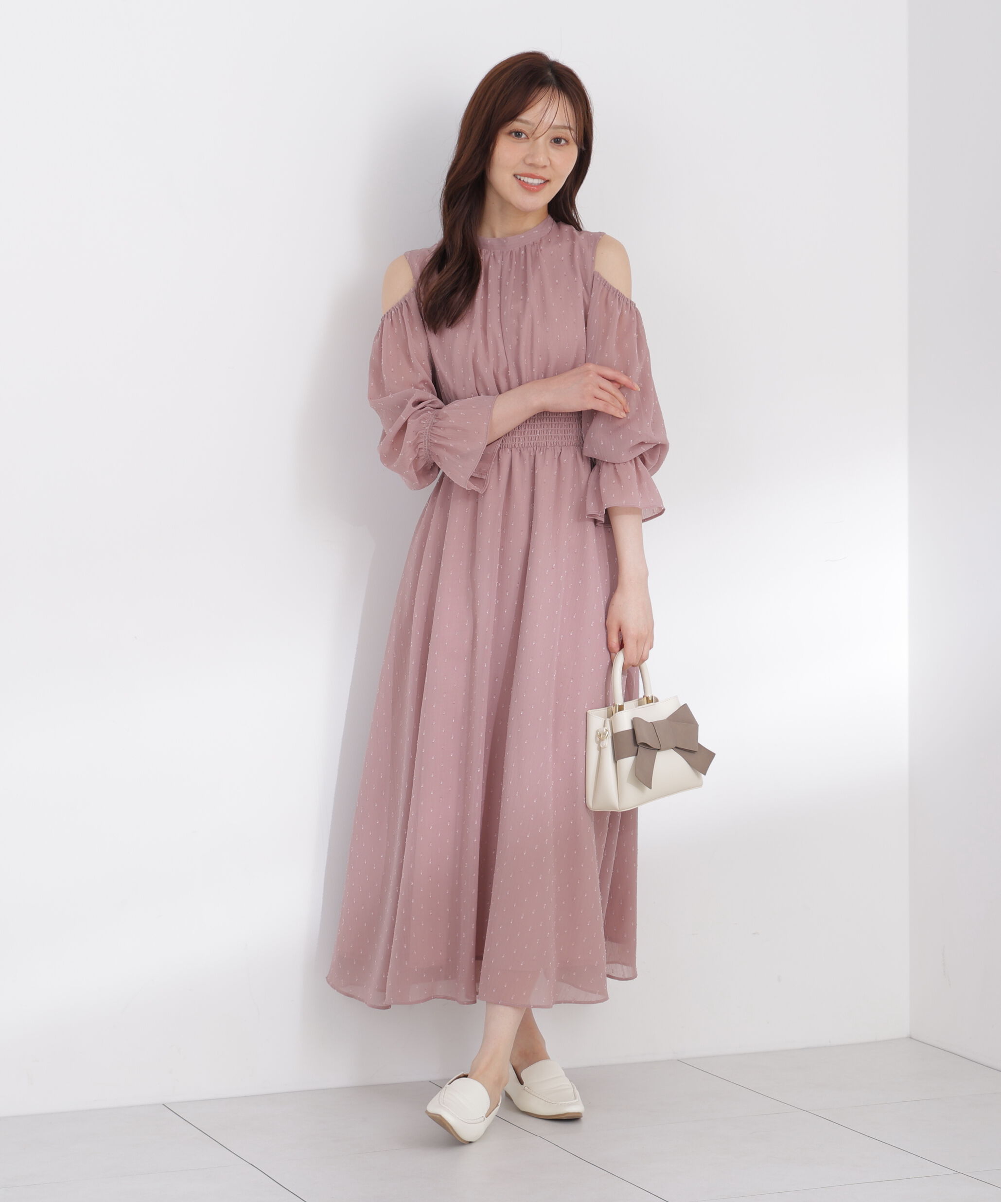 PROPORTION BODY DRESSING「オープンショルダーワンピース」|ワンピース|